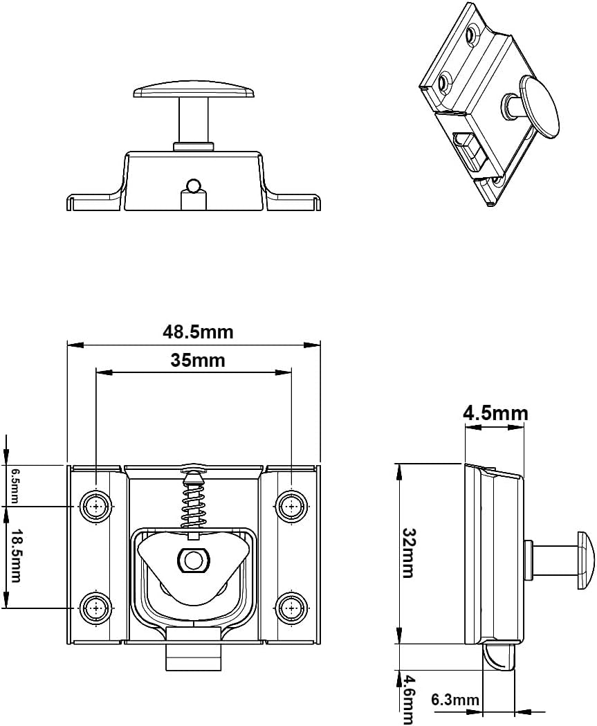 QCAA Oval Turn Cabinet Latch, for Cupboard & Other Furniture, Small, Antique Copper, Made in Taiwan, 1 Pack