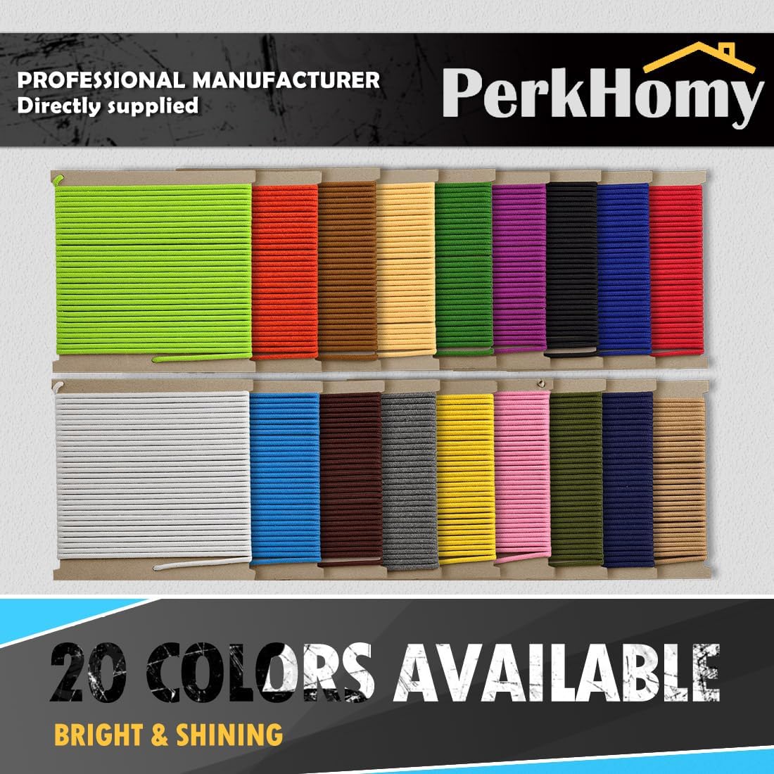 PerkHomy Cotton Rope 3/16" (5mm) 50 ft Multi Purpose Utility Diamond Braided Cord, Natural Cotton for Clothes Line Camping Crafting Flag Pole, Lemon Yellow