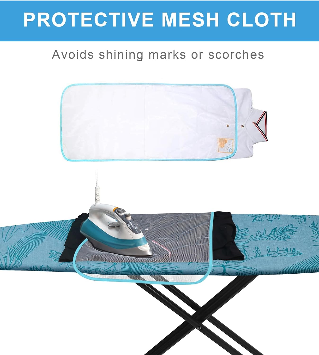 Dalykate Ironing Board Cover and Pad, 15" x 54", Thick Padding, Elastic Edge, Scorch & Stain Resistant, Includes Fasteners & Mesh Cloth