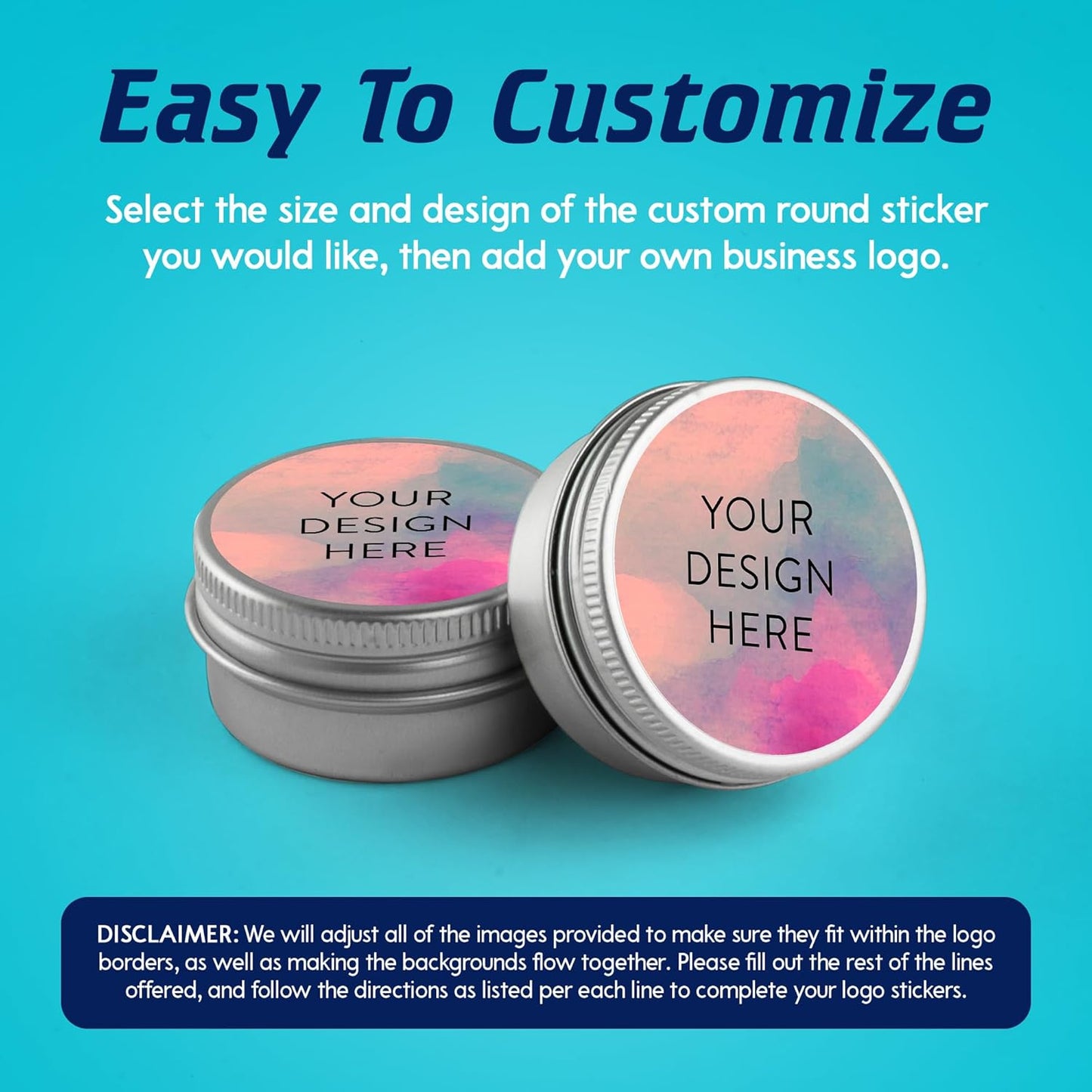 100 Custom Vinyl Stickers - Upload Your own Image, Text, Design, Logo - Personalized Logo Labels for Handmade, Packaging, Bottle, Jars, Candle, Brand Stickers (Rose, 6x6)