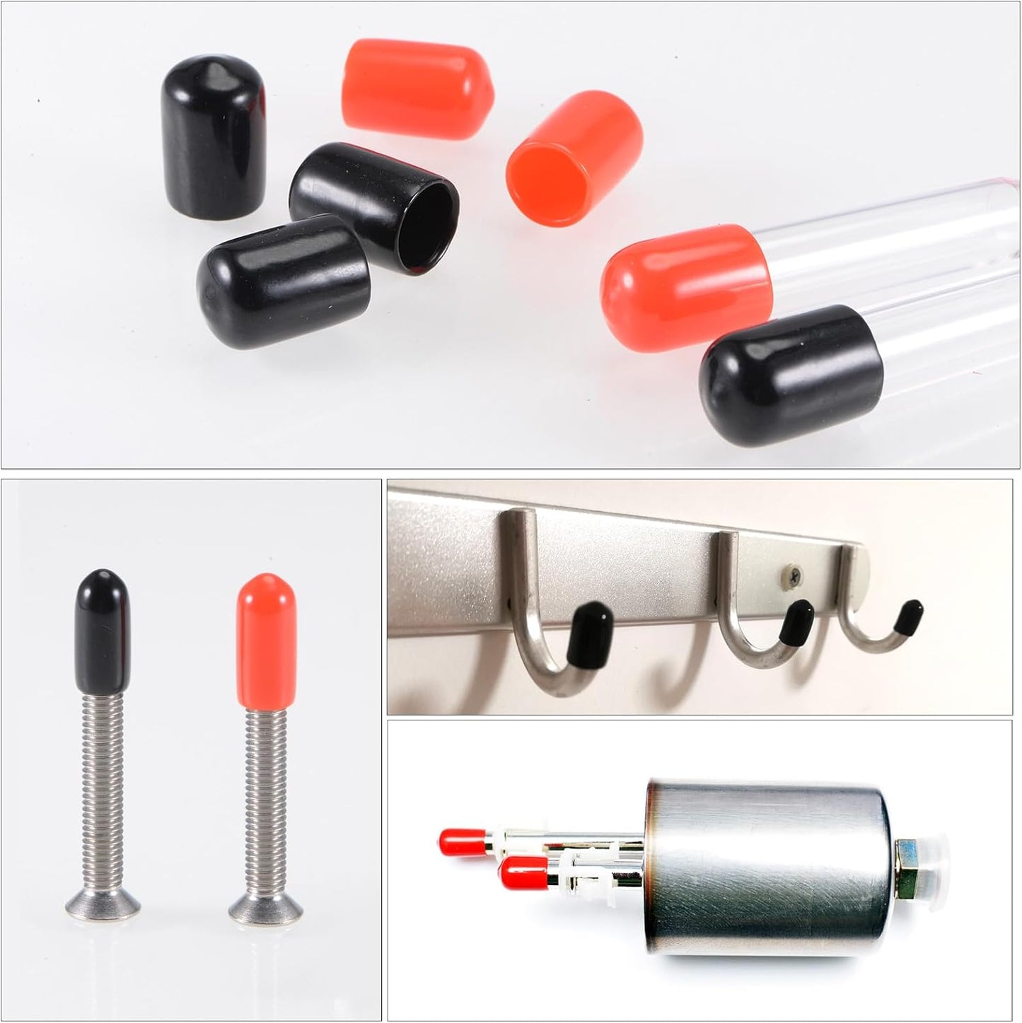 uxcell 20pcs Rubber End Caps 30mm ID Vinyl PVC Round Tube Bolt Cap Cover Screw Thread Protectors Clear