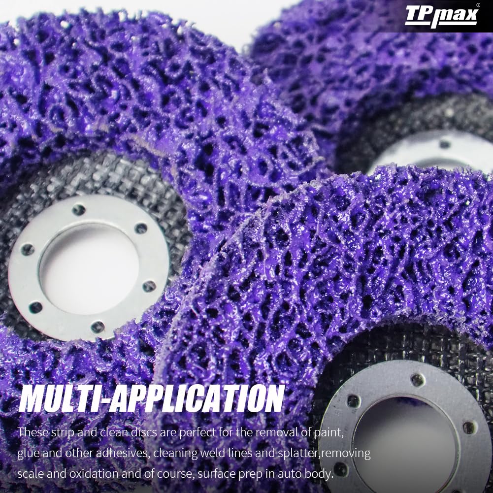 4-1/2" x7/8'' Stripping Discs Rust Remover Wheel Remove Paint and Oxidation Poly Strip Wheel Disc Abrasive Angle Grinding Wheel - 10 Pack(Purple)