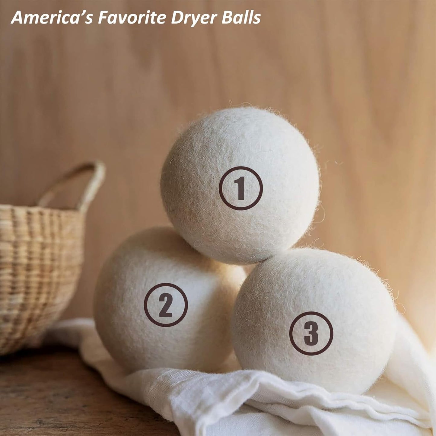 Sheep Wool Dryer Balls 12 Pack XL(2.7") Premium Natural Fabric Softener, Reusable Laundry Dryer Balls for Reducing Drying Time, Static and Wrinkles, Eco-Friendly โ 100% New Zealand Wool