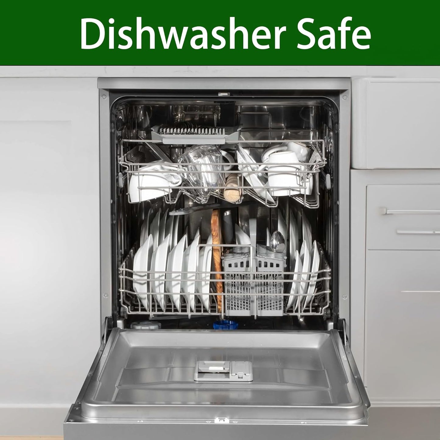 Silverware Organizer Utensil Organizer Holder Kitchen Drawer Organizer Plastic Silverware Tray for Drawer Flatware Organizer 6 Compartment White