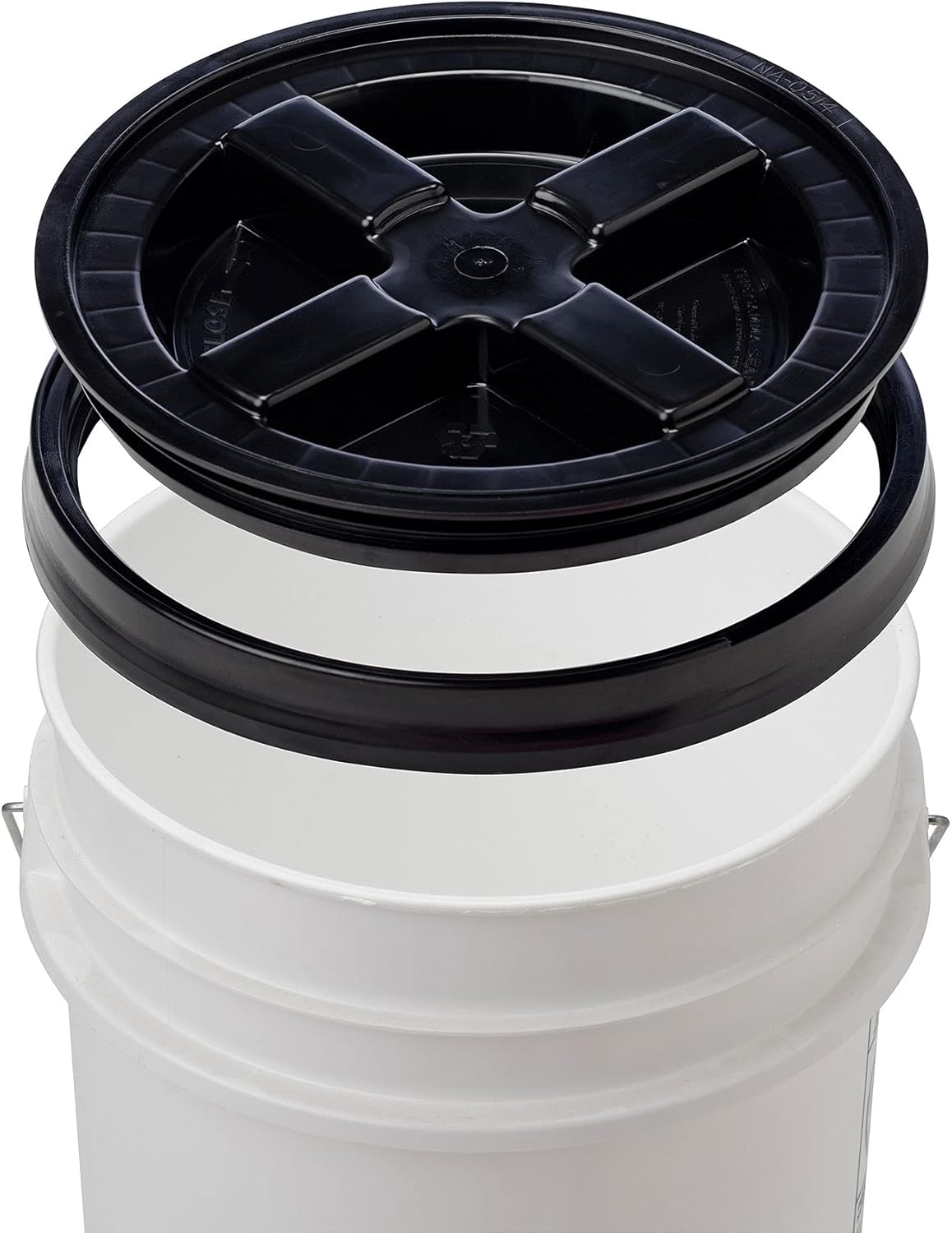 House Naturals 5 Gallon Buckets pails with Screw on Airtight Black Lids - Food Grade - BPA Free -(Pack of 3) Made in USA