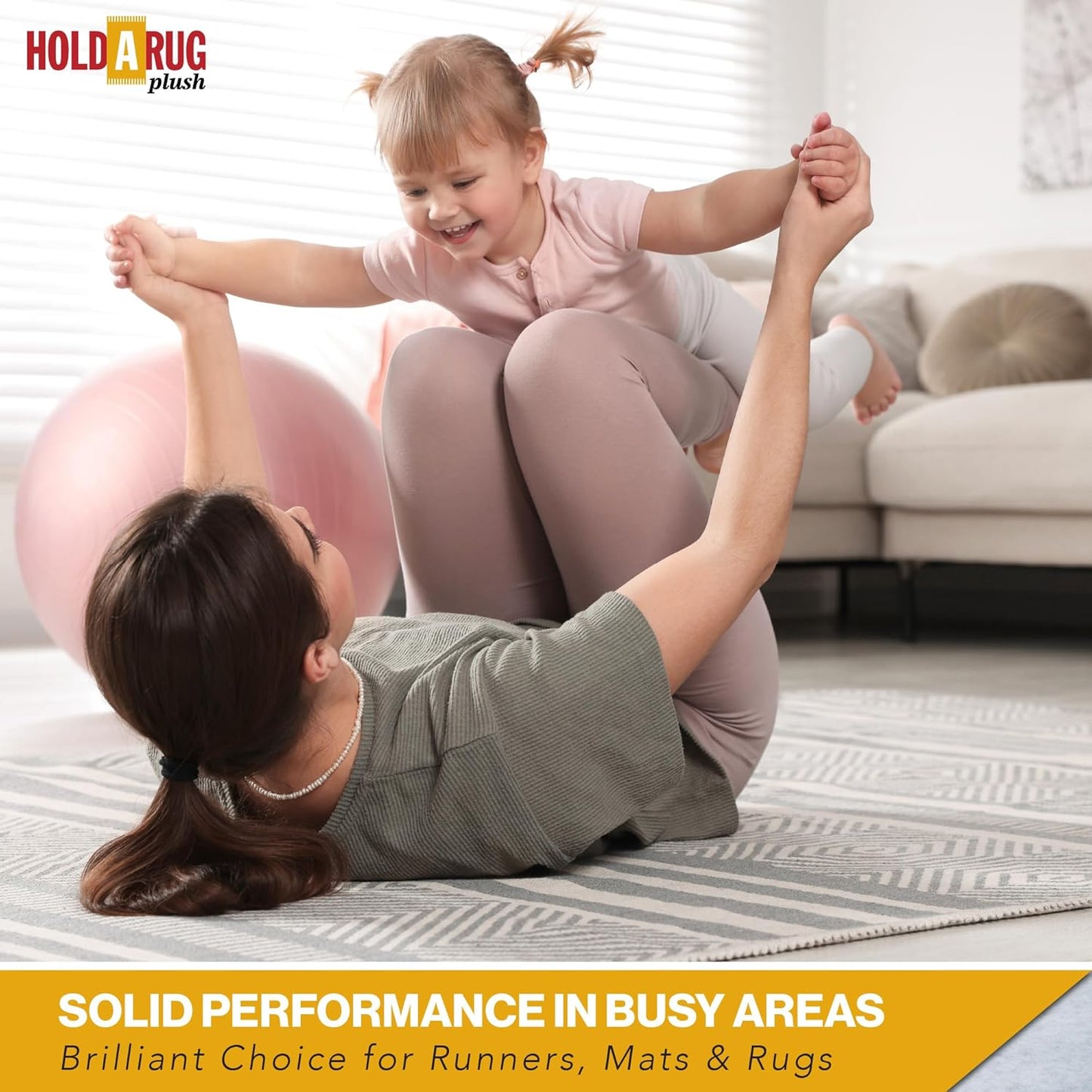 Hold-a-Rug Plush 3' x 14' Nonskid, Nonslip Rug Pad, Reversible Gripper, ¼ Thick, Safe for All Floors and Carpet, Keep Area Rugs Secure