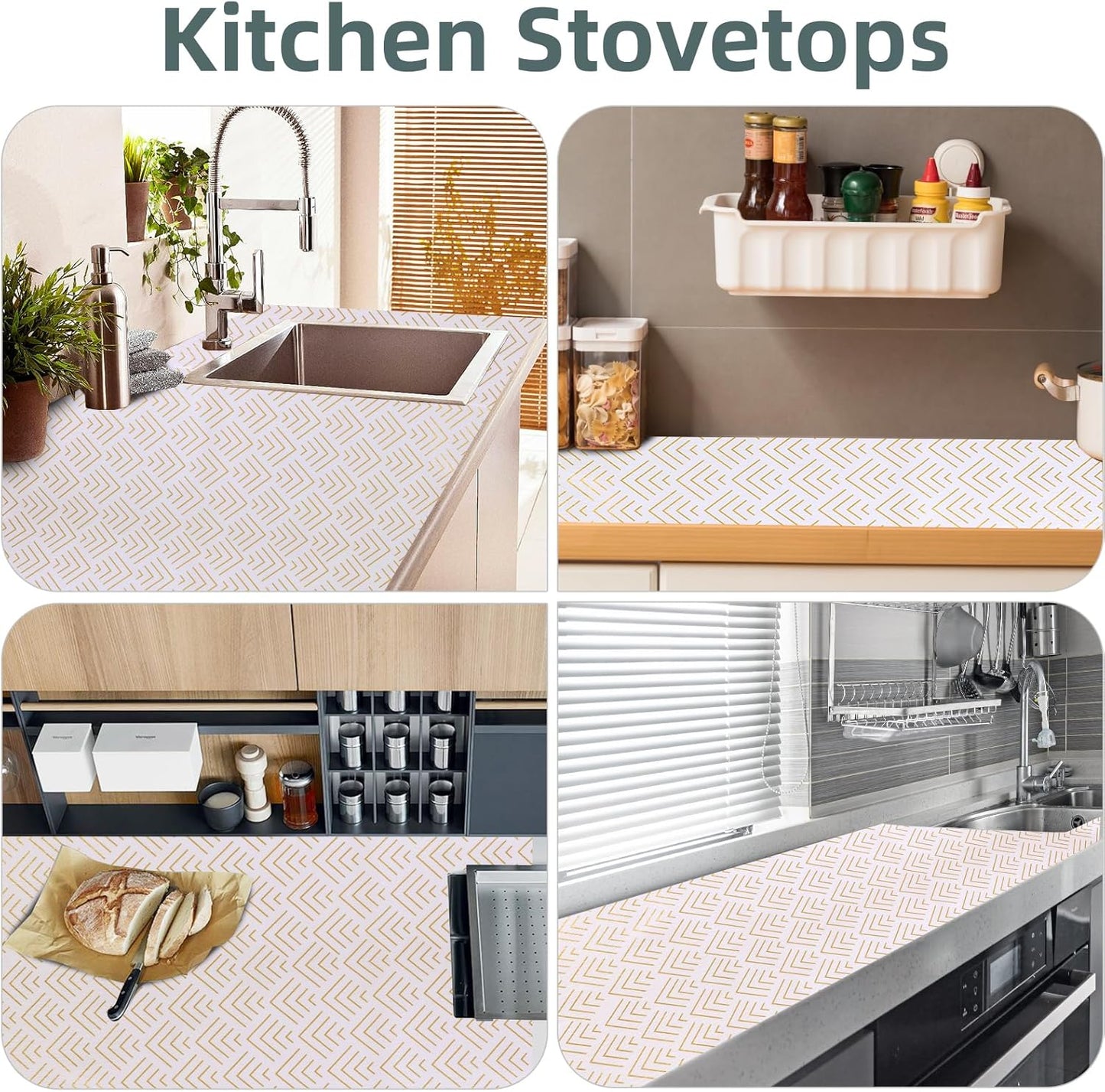 Shelf Liner for Kitchen Cabinets 11.8 x 236.2IN Non Adhesive Drawer Liner Non-Slip Thickened Shelf Liner Paper Strong Easy to Clean for Tool Box Refrigerator with Knife and Tape Measure, Gold Arrow