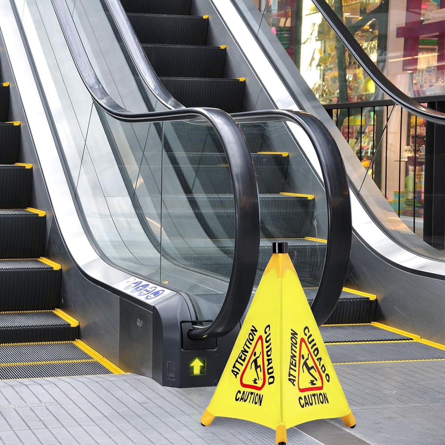 2 Pcs Pop up Wet Floor Sign with Storage Tube 20 Inch Wet Safety Signs Commercial Caution Safety Cone Pop up Caution Sign for Commercial Stores Grocery Restaurant Restroom Office Use