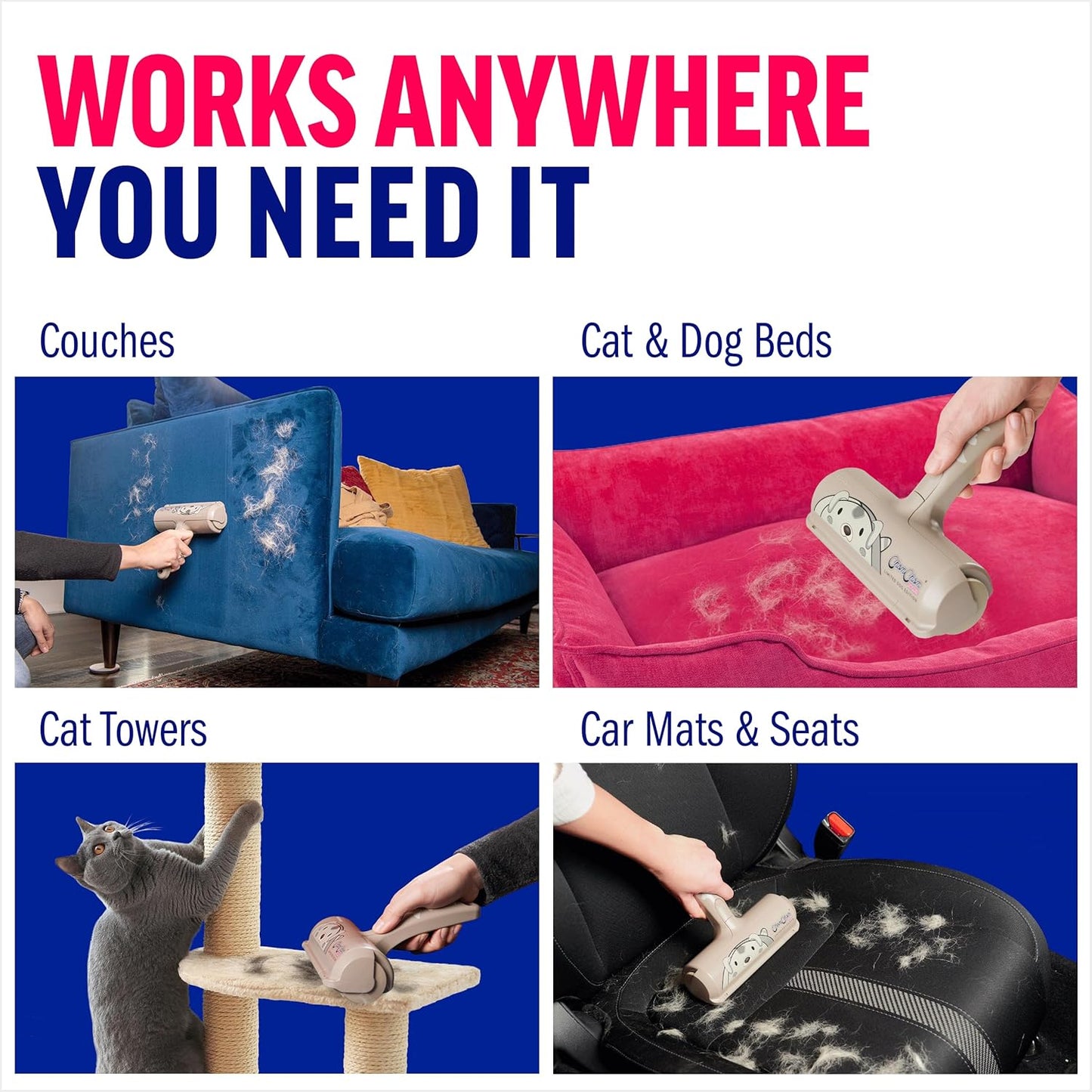 ChomChom Roller Pet Hair Remover - Reusable Dog and Cat Lint Rollers for Furniture, Couch, Car, and Clothes - Limited Dog Edition