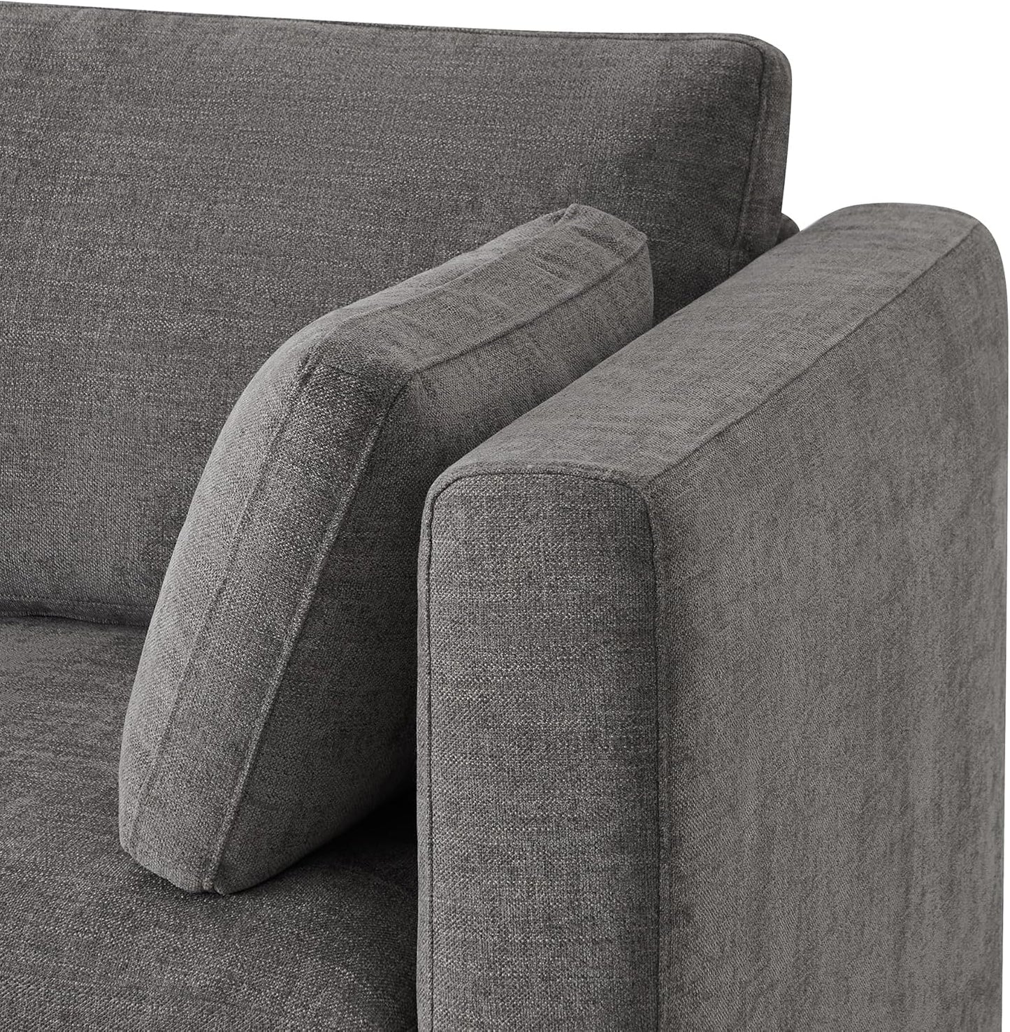 CHITA Oversized Modular Sectional Sofa Set, FSC Certified L Shaped Couch with Reversible Chaise,Modular Sectional Couch for Living Room,112 inch Width, 4 Seat Modular Sofa with Storage Ottoman, Grey