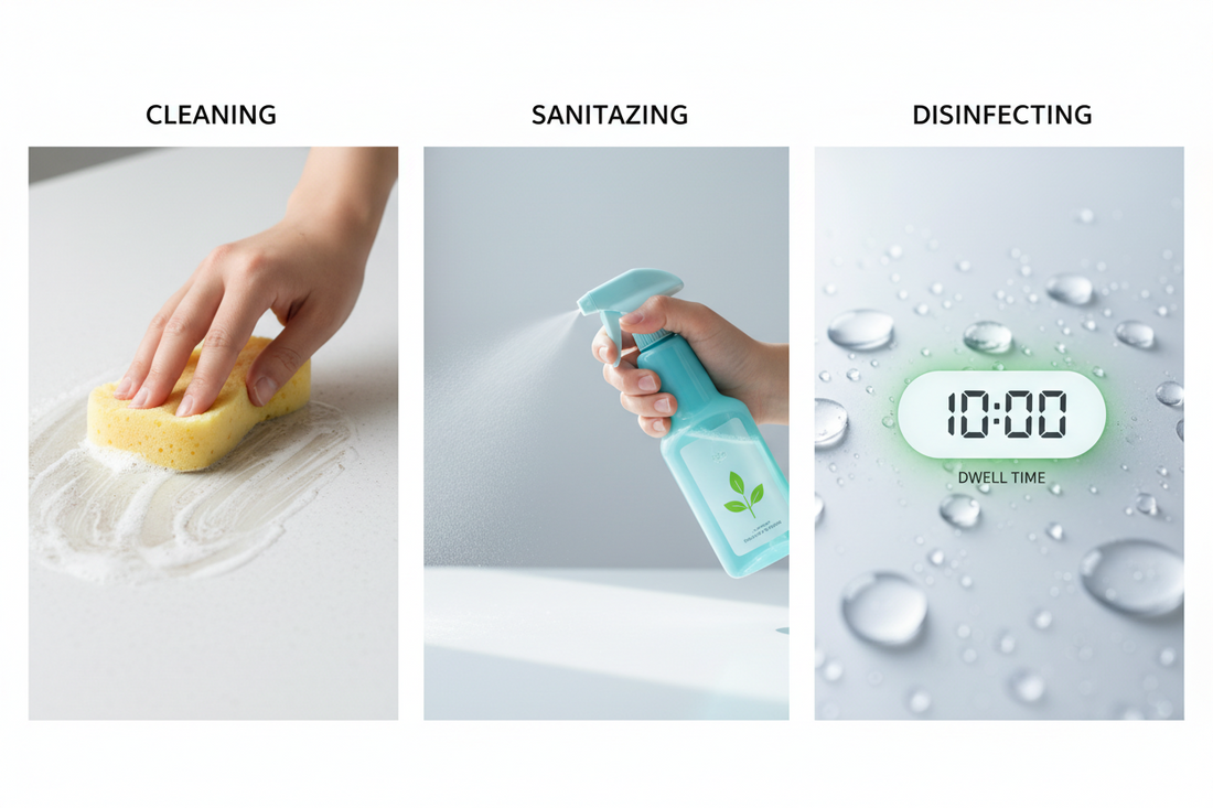 Cleaning vs. Sanitizing vs. Disinfecting: The 'Dwell Time' Secret You Need to Know