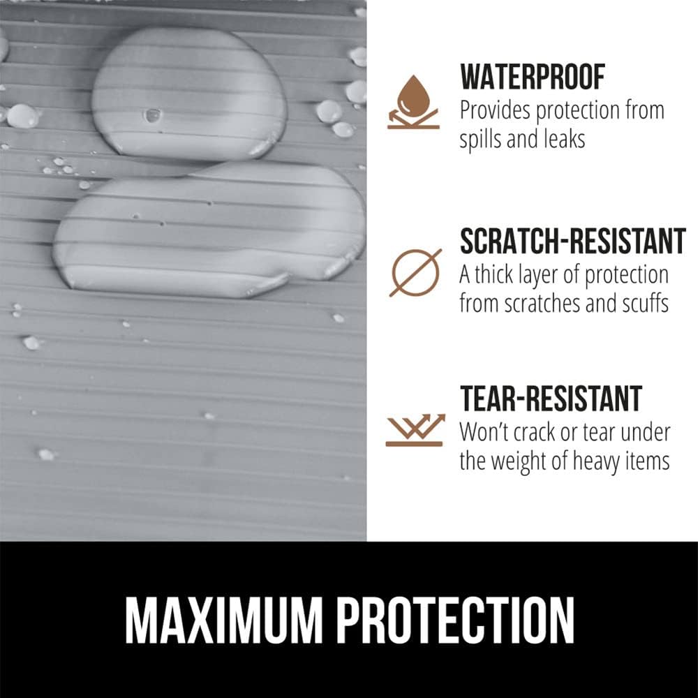 GORILLA GRIP DuraGuard Shelf Liner, 17.5x30 Non-Adhesive Cabinet Liners for Kitchen Drawers, Shelves, Refrigerator, Pantry Storage, Bathroom Closet, Durable Waterproof BPA Free Ribbed Plastic, Gray