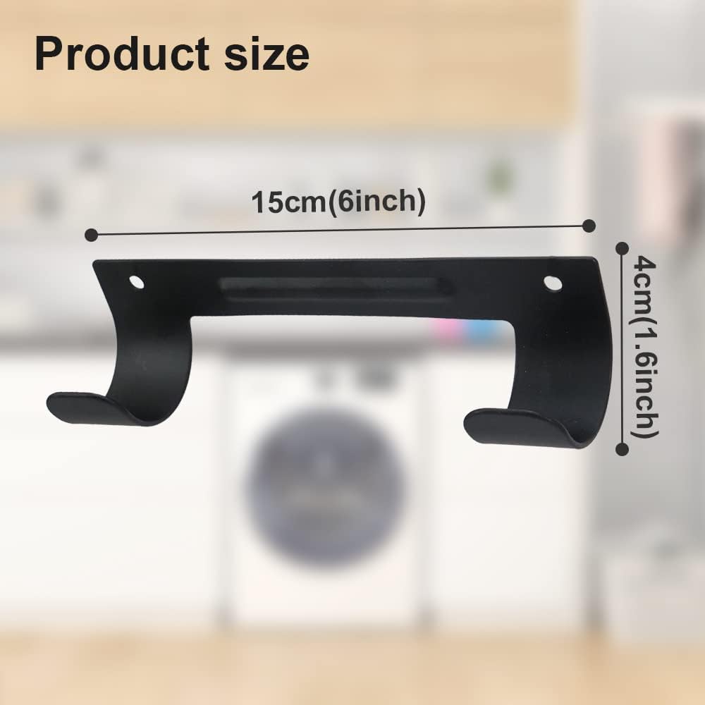 Ironing Board Hanger Wall Mount Ironing Board Holder Organizer Wall Rack for Laundry Rooms Storage Rack Hanging Shelf Hanger (Black-4 PCS)
