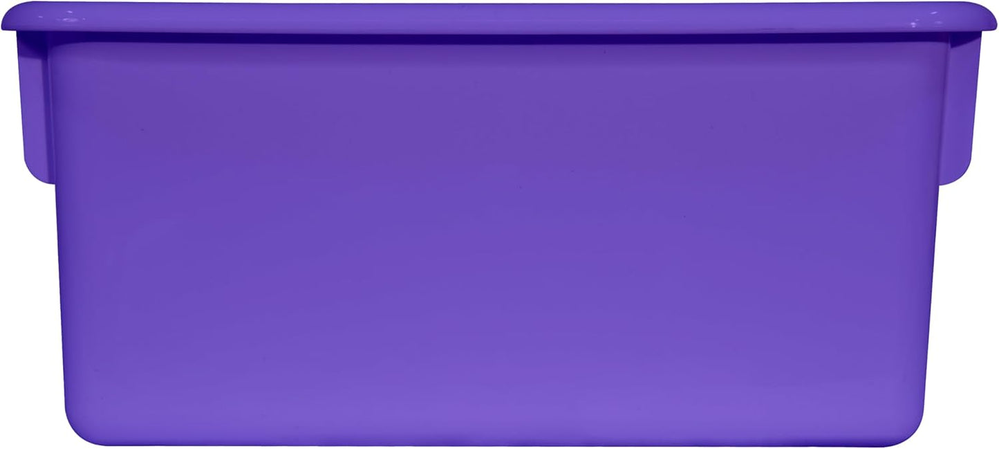 Wood Designs Cubby Storage Bin, Heavy Duty Plastic Containers for Kids Purple Cubby Tray Set of 25