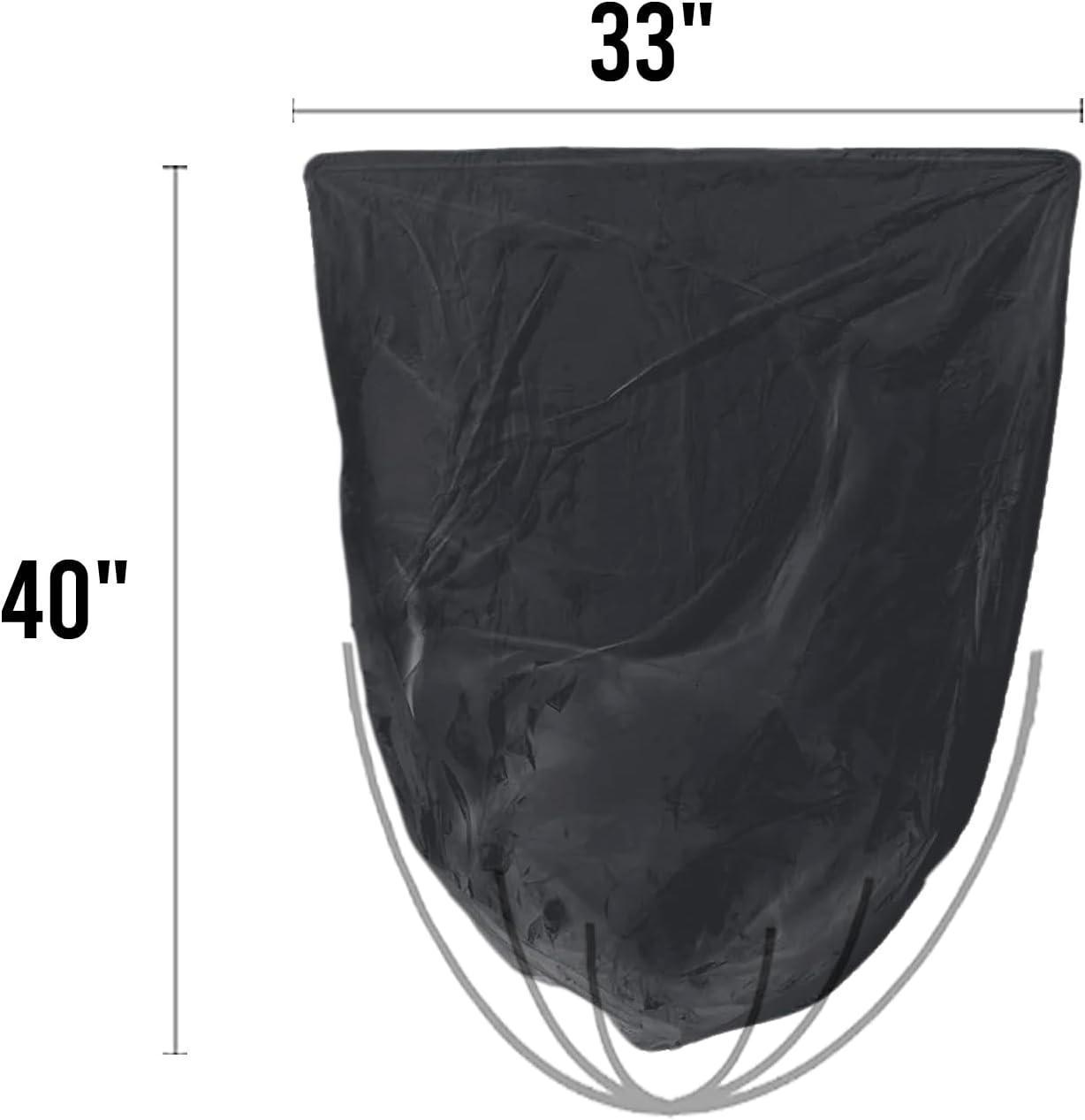 33 Gallon Trash Bags, 250 Count Bulk, Black Garbage bags, Multi-purpose Trash Can Bin Liners for Home Commercial, Outdoor, Construction, Industrial, Janitorial, Municipal, Lawn, Leaf