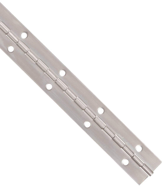 Stainless Steel Continuous Hinge with Hole, Bright Annealed Finish (2 Feet, 3 Inches)
