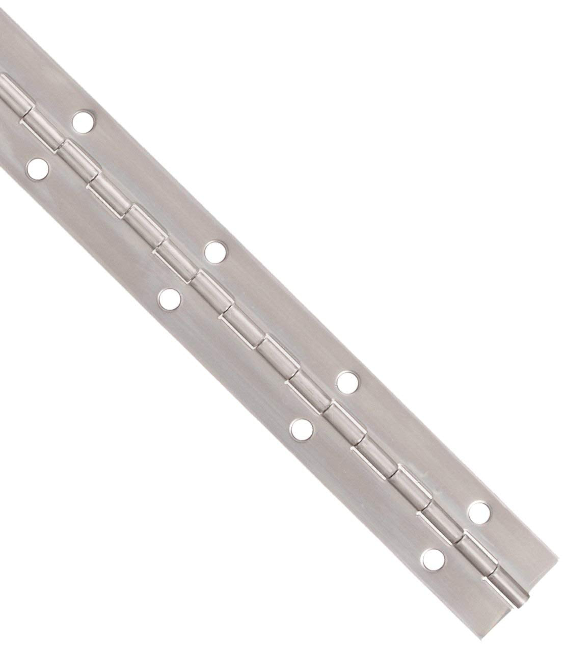 Stainless Steel Continuous Hinge with Hole, Bright Annealed Finish (2 Feet, 2 Inches)