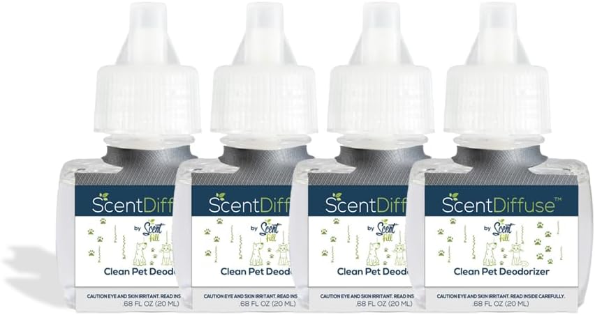 Scent Fill Clean Pet Plug in Air Freshener, 4 Scented Oil Refills
