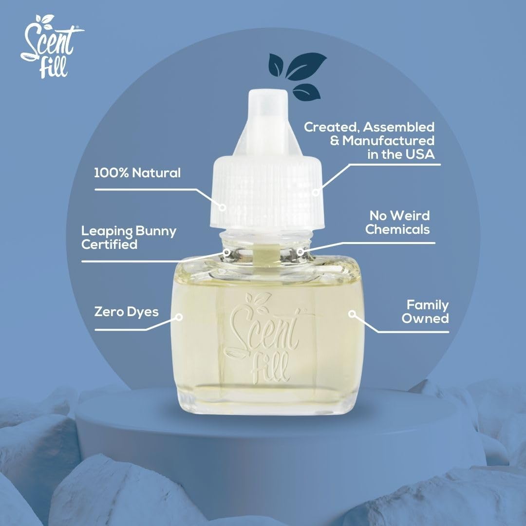 Scent Fill 100% Natural Orange Blossom Plug in Air Freshener, Scented Oil Refills, 3 Refills