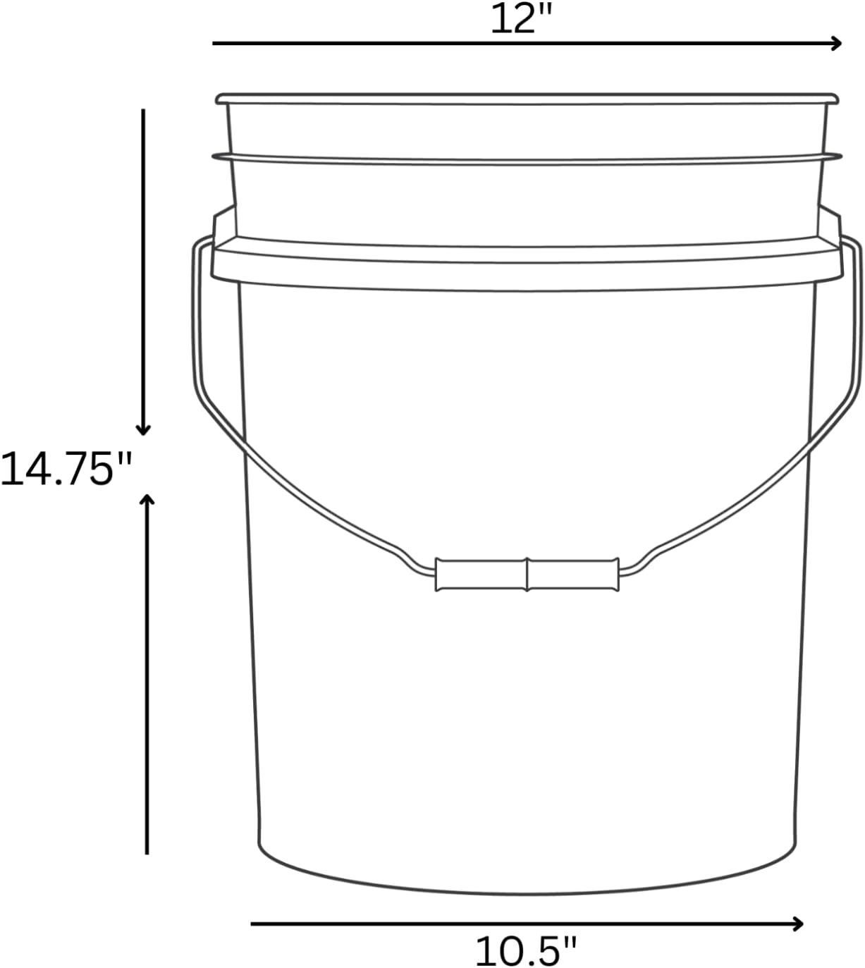 House Naturals 5 Gallon Premium HPDE Plastic Bucket - Made in USA Food Grade Storage Container, BPA Free All Purpose Pail (1, Reflex Blue)