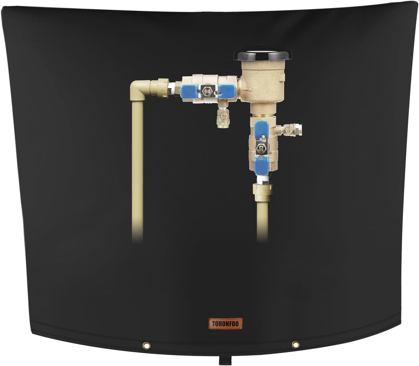 Backflow Preventer Pipe Insulation Cover (5°F) - Irrigation Sprinkler Valve Insulated Pouch - Water Well Pump Cover - Sturdy 5 Layers for Winter Freeze Protection, 28" W x 20" H, Black