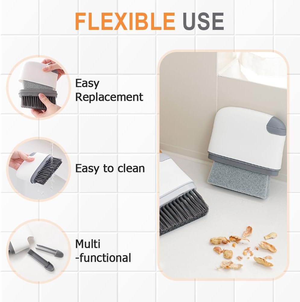2 in 1 Groove Cleaning Brush, Upgraded Crevice Cleaning Brush & Magic Window Track Cleaner for Sliding Door Tracks, Window Sills, Tile Lines, Car Vents, Kitchen and Bathroom Tight Spaces (3PC)
