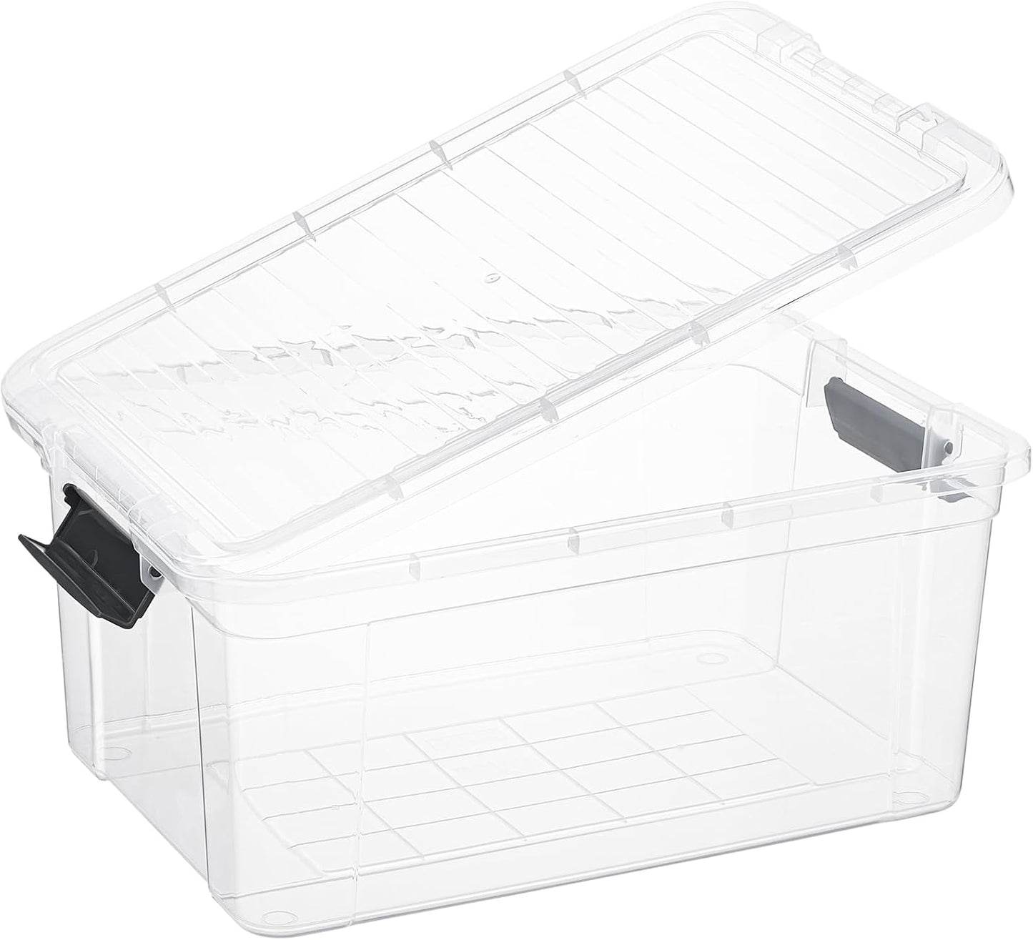 Superio Clear Storage Boxes with Lids, 20 Quart Plastic Container Bins for Organizing, Stackable Crates, BPA Free, Non Toxic, Odor Free, Organizers for Home, Office and Dorm, 4 Pack