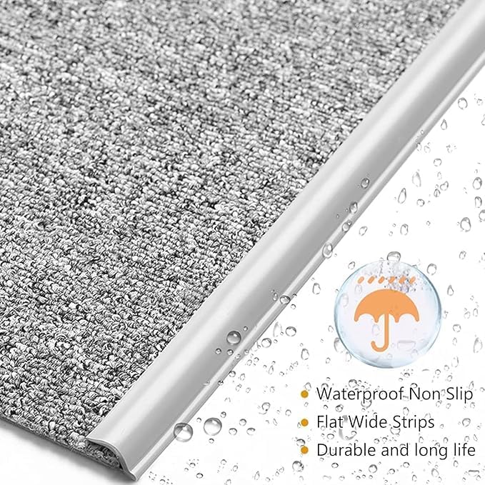 Self Adhesive Carpet Transition Strip with Edge Trim, Designed for Seamless Transitions from Carpet to Tile or Vinyl Floors, Perfect for Doorways.(Black,40ft)