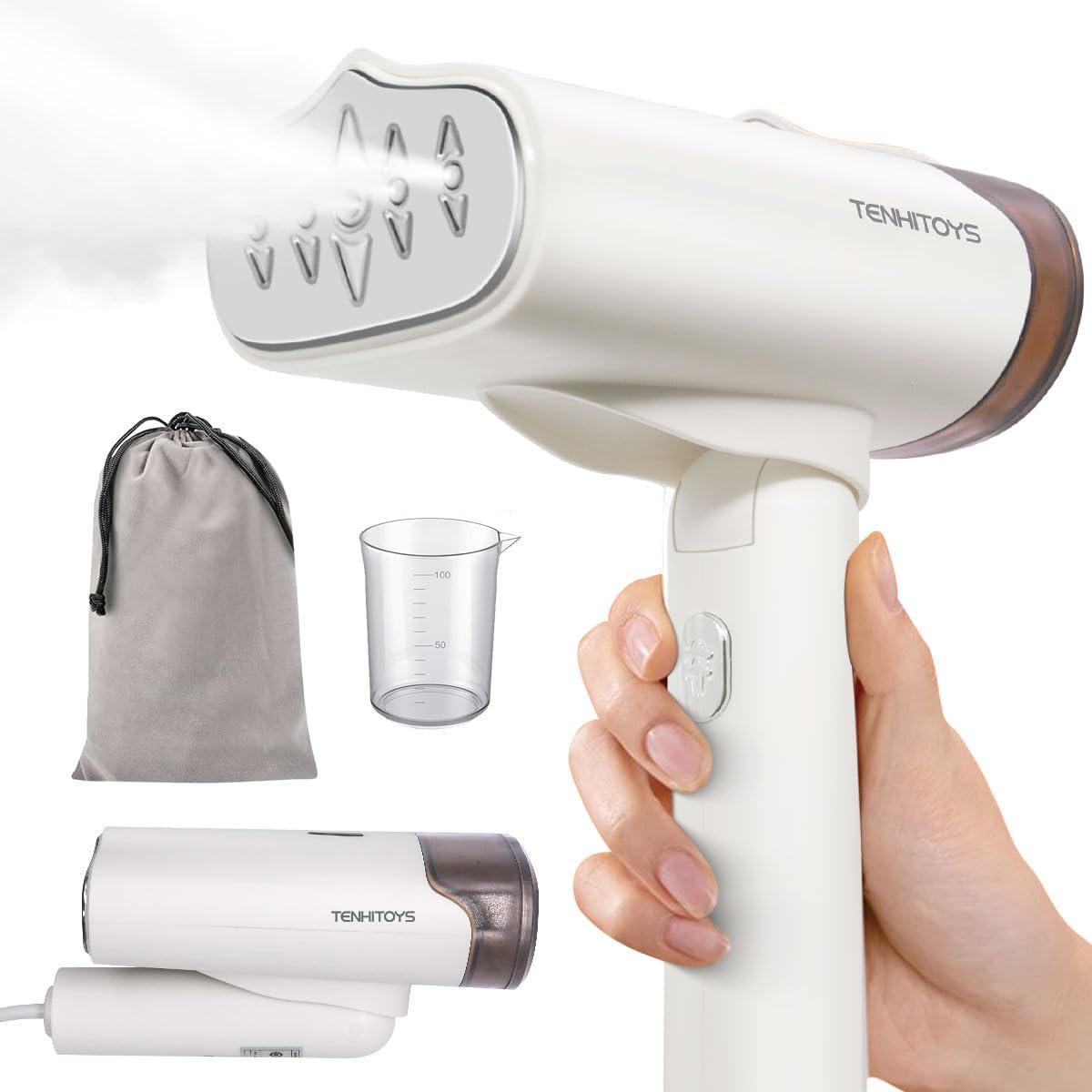 1000w Foldable Travel Garment Steamer for Clothes: Portable Handheld Clothing Steamers Travel Size Small Hand held Electric steam Iron plancha a de Vapor para ropa portatil Travel Dorm Essentials