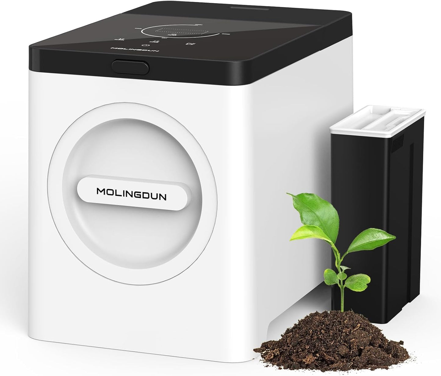3L Electric Composter for Kitchen, Countertop Compost bin, One Touch Smart Model Handle Kitchen Waste, with Triple Grinding Blade, Carbon Filter, Auto-Cleaning, LED Touch Screen