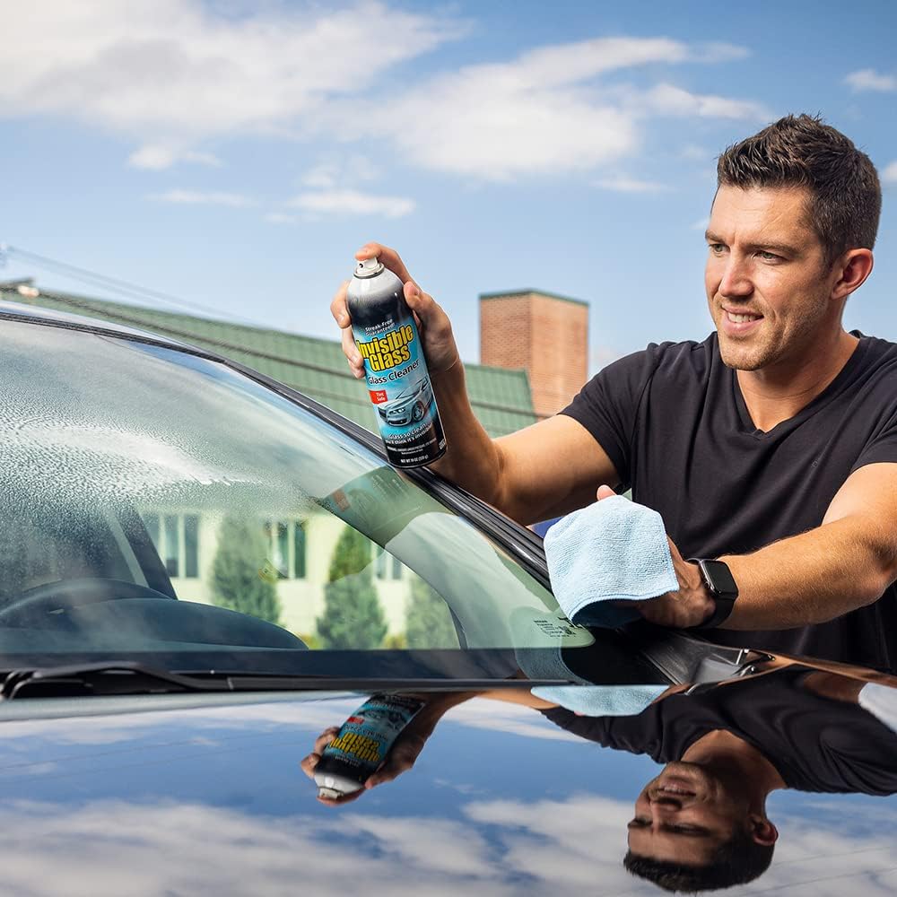 Invisible Glass 91164-12PK Premium Aerosol Glass and Window Cleaner for Auto and Home Cleans Glass, Windows, Windshields, and More, Streak-Free, Ammonia-Free, Tint-Safe, 19 oz (Pack of 12)