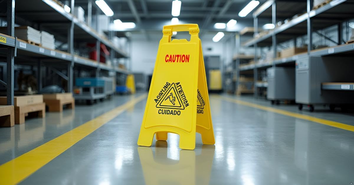 Wet Floor Sign, Slippery When Wet A-Frame Caution Sign, Bright Yellow 2 PACK