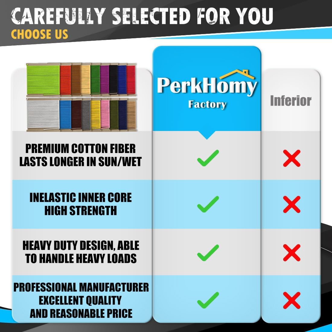 PerkHomy 500lb Cotton Rope 3/16" (5mm) 50 ft Multi Purpose Utility Diamond Braided Cord, Natural Cotton for Clothes Line Camping Crafting Flag Pole, Dark Brown