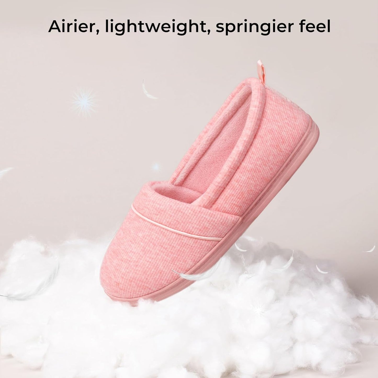 HomeTop Women's Comfy Loafer Slippers Lightweight Memory Foam Non-slip Indoor House Shoes