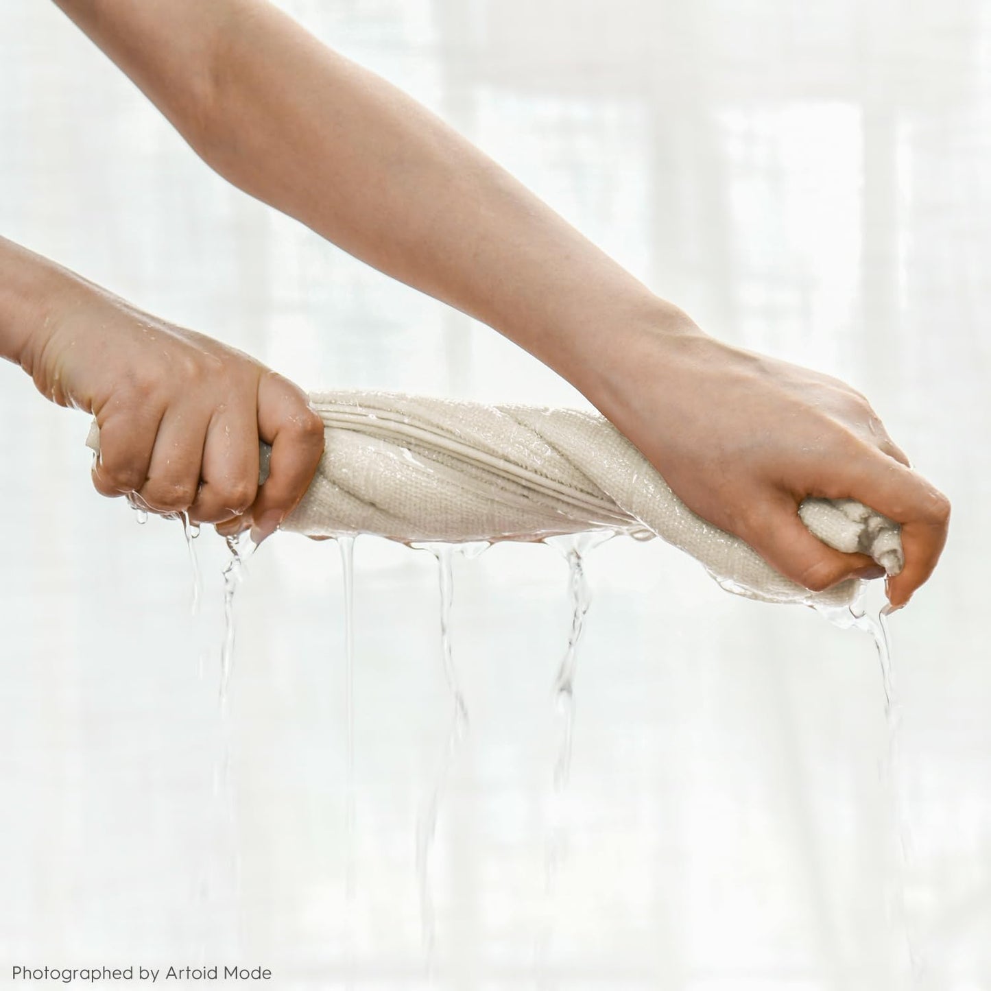 Artoid Mode Checkered Designed Cotton Beige Grey Terry Kitchen Dish Cloths, 12x12 Inch Soft Absorbent Quick Drying Cleaning Kitchen Rags Set of 6