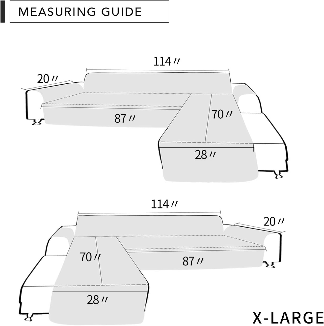 Easy-Going Sofa Slipcover L Shape Sofa Cover Sectional Couch Cover Furniture Protector Mat for Pets Dog Cat (X-Large,Camel/Camel)
