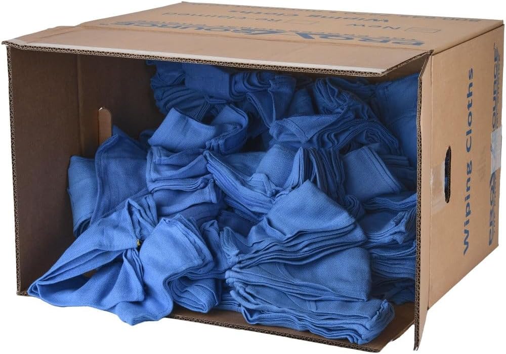 PRO SOURCE 5 Lb Box Virgin Surgical Lint-Free Blue Cotton Huck Towels: 16" x 25"
