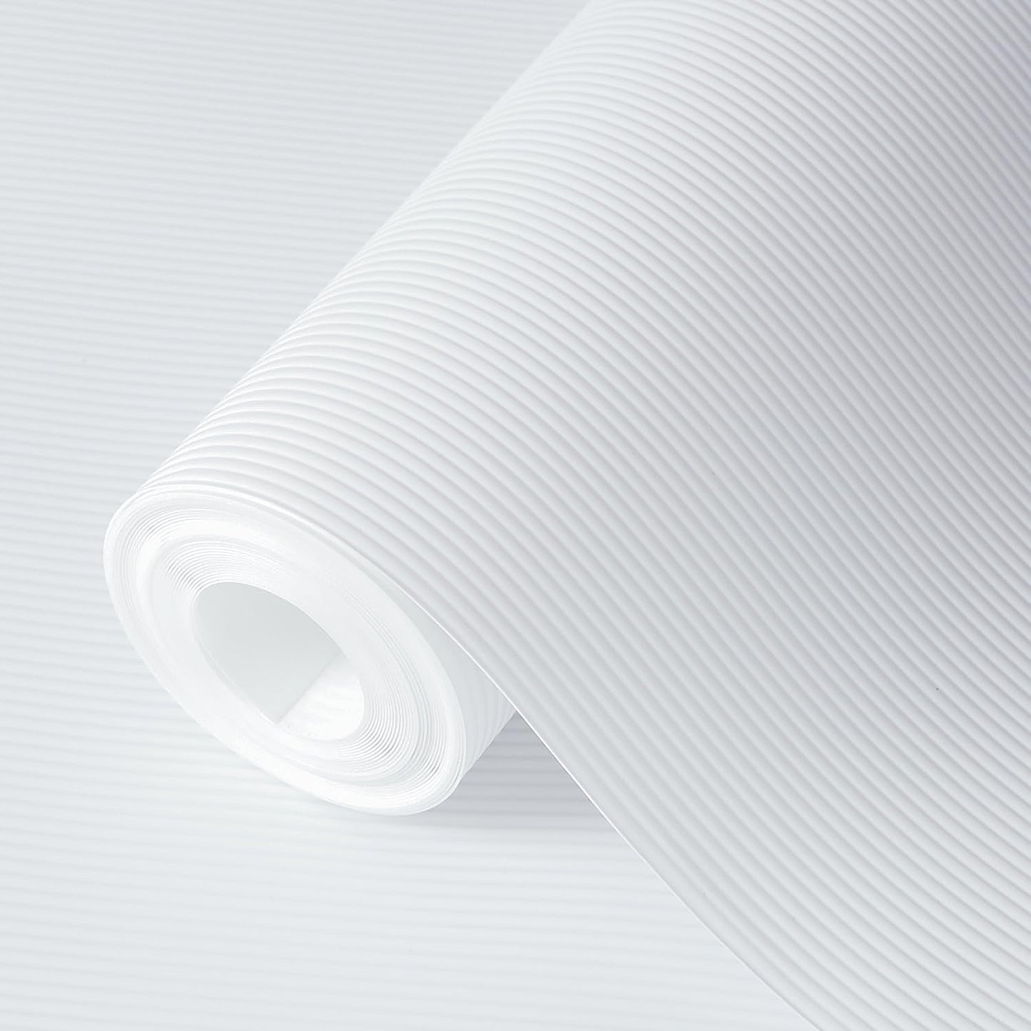 Shelf Liners 14 in x 20 ft EVA Drawer Mats, Non-Adhesive Cupboard Protector, Kitchen Cabinet Lining Fridge Liner (White Stripe, 35.6x610cm)