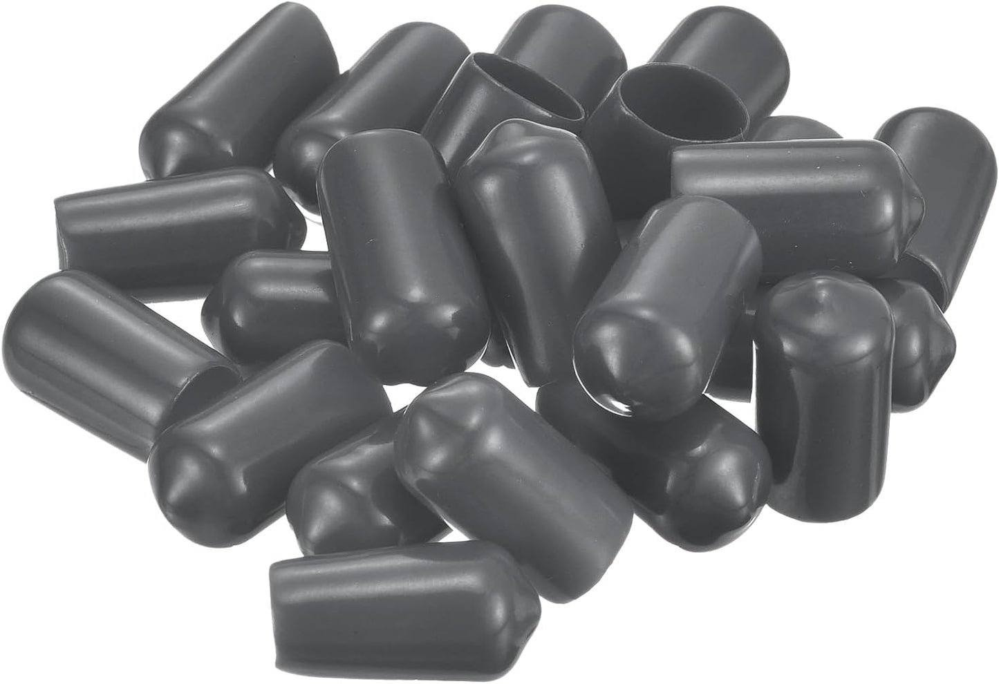 uxcell 20pcs Rubber End Caps 7.5mm ID Vinyl Round Tube Bolt Cap Cover Thread Protectors Dark Grey