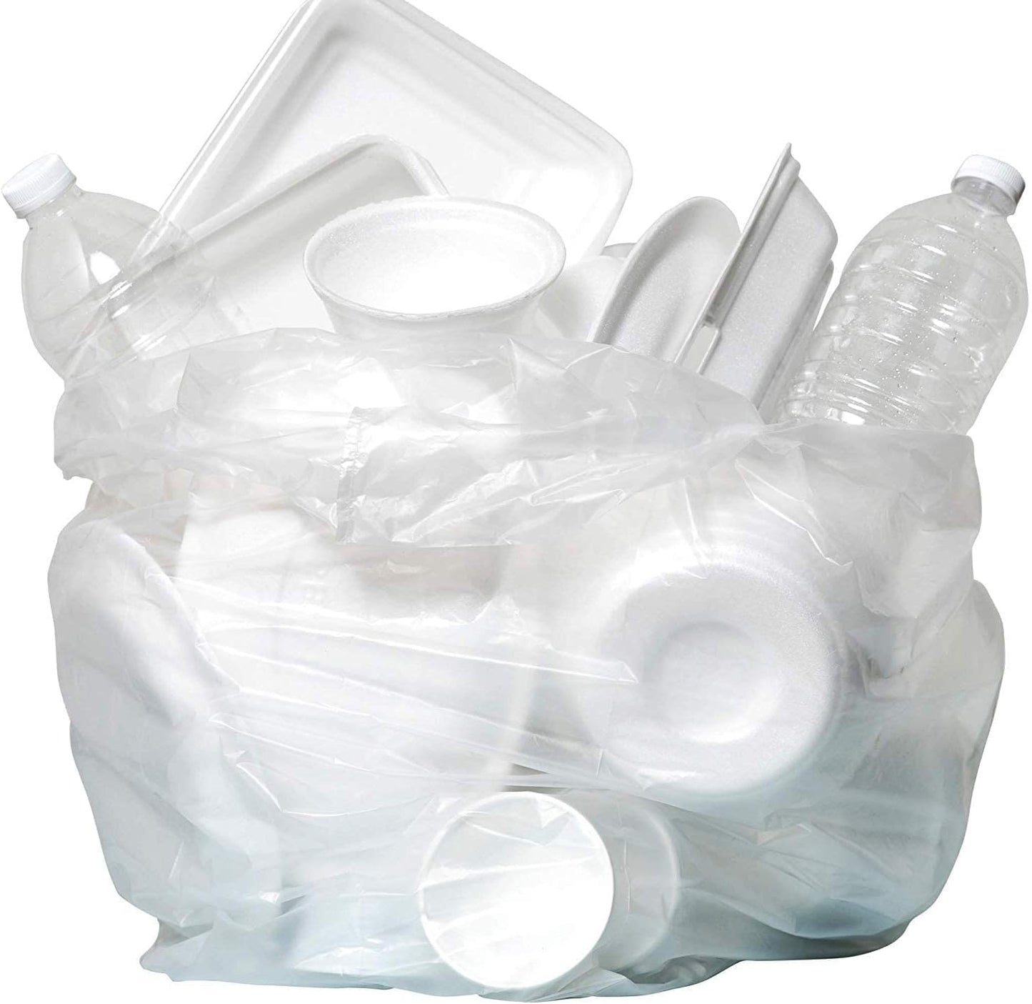 Aluf Plastics High Density Trash Bags, 30 Gallon, 2000 Count, 10 Micron (eq), 30" x 37", Clear, for Bathroom, Office, Industrial, Commercial, Janitorial, Municipal, Recycling