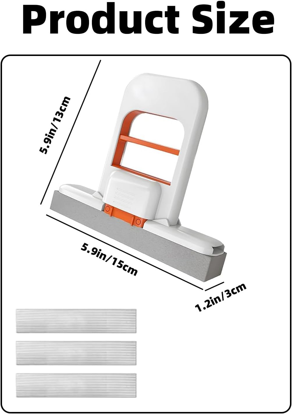 Mini Foldable Desktop Mop, Mini Mop for Small Spaces, Portable Cleaning Sponge Mop for Bathroom, Kitchen, Countertops, Glass, Tile-Wet/Dry Use with One-Hand Squeeze Handle & Replaceable Head (2 Set)