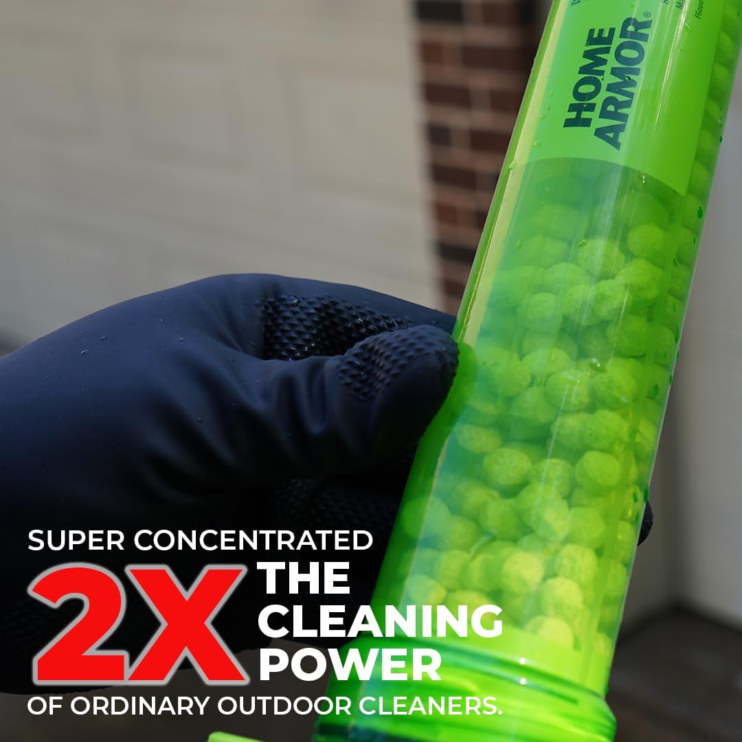 Home Armor Refill Cleaning Cartridge, 2 Pack, For Use with the Power Clean Wand, 2X Cleaning Power of Ordinary Outdoor Cleaners, Single Use Cartridge