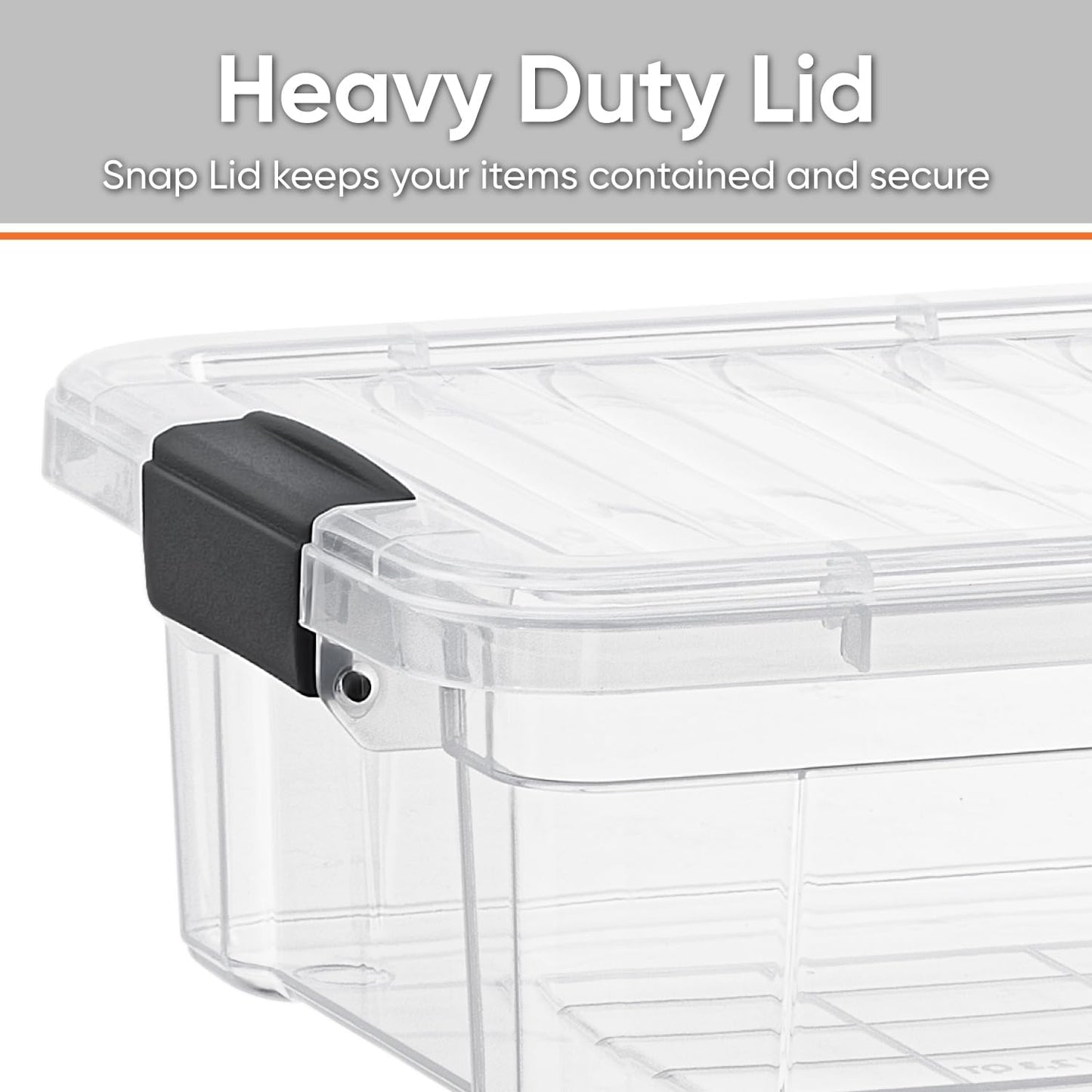 Superio Clear Storage Boxes with Lids, 2.3 Quart Plastic Container Bins for Organizing, Stackable Crates, BPA Free, Non Toxic, Odor Free, Organizers for Home, Office and Dorm, 4 Pack