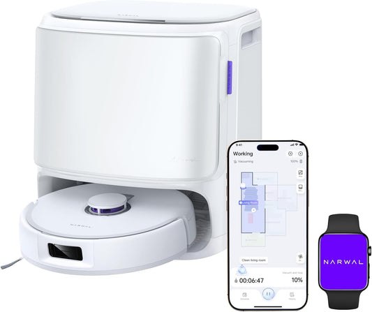 NARWAL Freo X10 Pro Robot Vacuum and Mop Combo, 11,000Pa Suction, DualFlow Tangle-Free System, MopExtend Edge Cleaning, Self-Emptying, Auto Mop Wash & Dry, LiDAR Navigation, for Pet Hair & Hard Floors