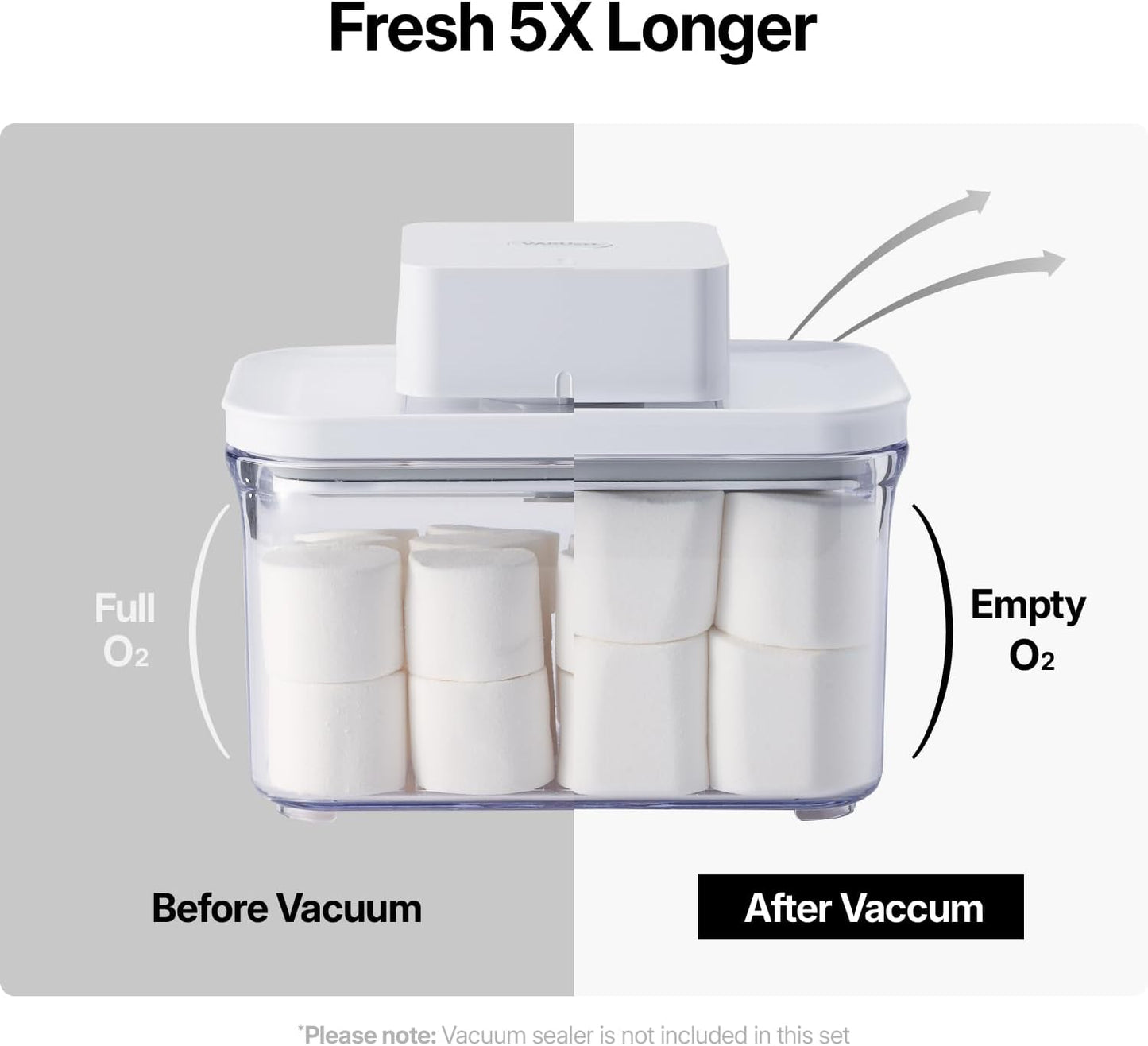 VAKUEN Premium Airtight Food Storage Containers, 3.28qt 1 Piece, Smart One-Click Seal Lid, No Hinges, Patented Double Silicone Lining, 100% Leak Proof, BPA-FREE, Dishwasher, Microwave Safe