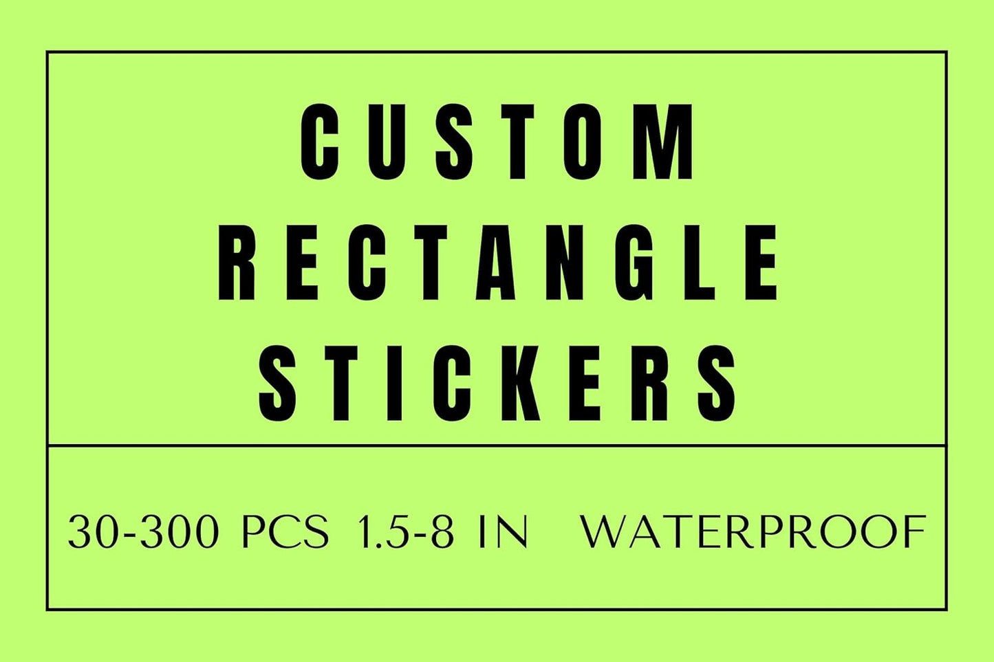 Custom Rectangle Stickers for Business Logo, Custom Rectangle Labels for Candle Jar Coffee, 30-300 pcs, Waterproof Glossy Vinyl Stickers, Upload Your Design (7x2 in)