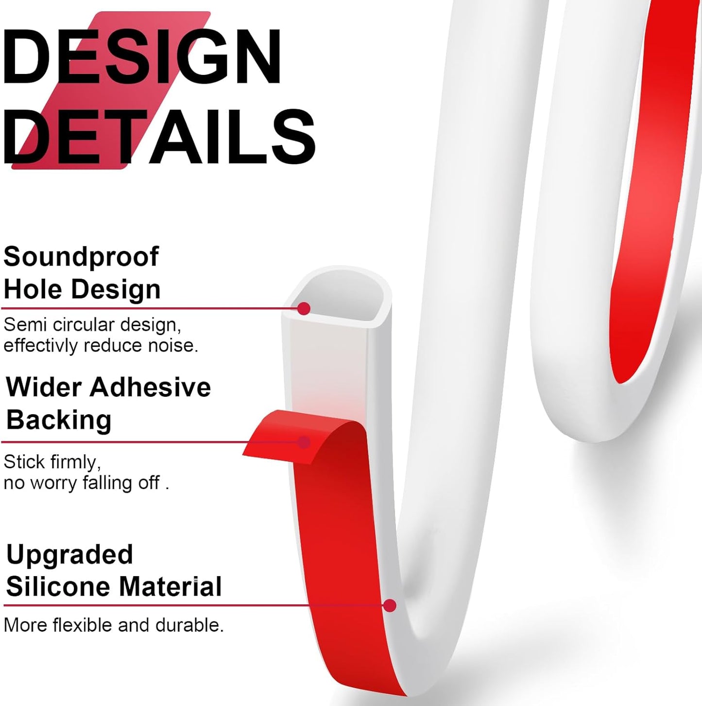 【New Upgrade】 Silicone Door Weather Stripping Door Seal Strip, 19.7 Feet Self-Adhesive D-Shape Door Insulation Strip for Door Frame& Window, Seal Large Gaps, Easy to Cut & Install