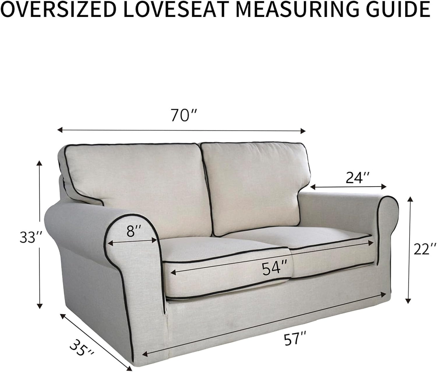 PureFit Reversible Quilted Sofa Cover, Water Resistant Slipcover Furniture Protector, Washable Couch Cover with Non Slip and Elastic Straps for Kids, Dogs, Pets (Oversized Loveseat, Camel/Ivory)