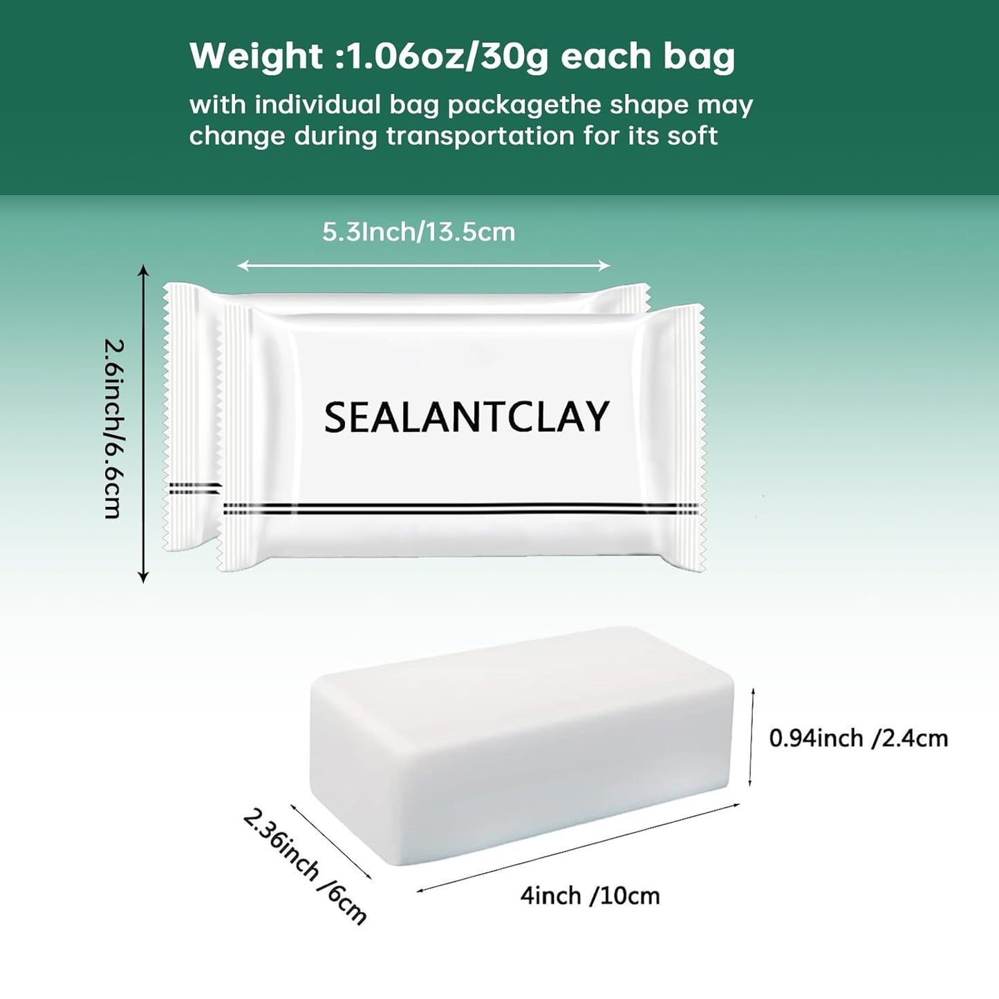 Pack of 4 White Seal Putty Waterproof Duct Seal Repair Sealing Clay, Quick Mending Mud for Drain Connection, Wall Hole, Air Conditioning Hole