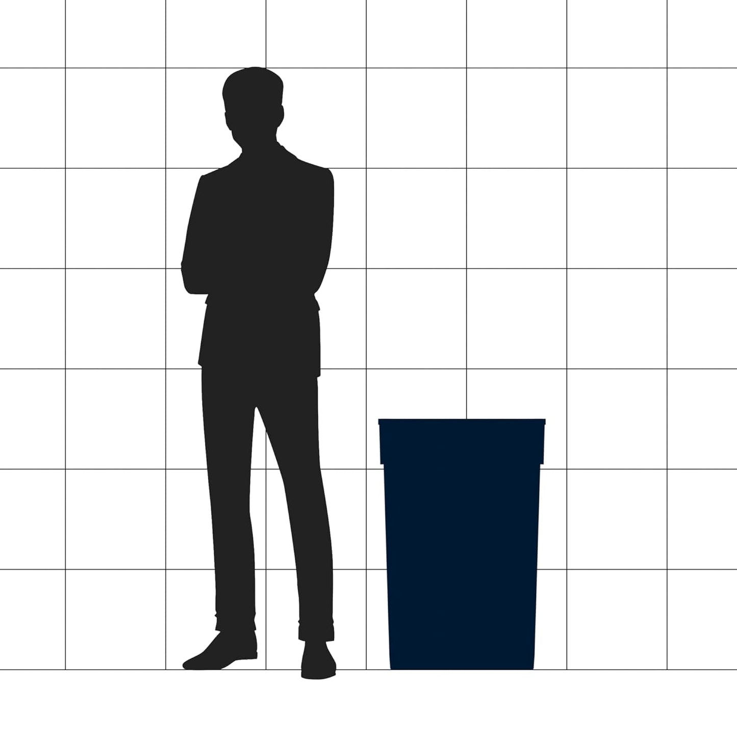 23 Gallon Blue Recycle Slim Jim Trash Can